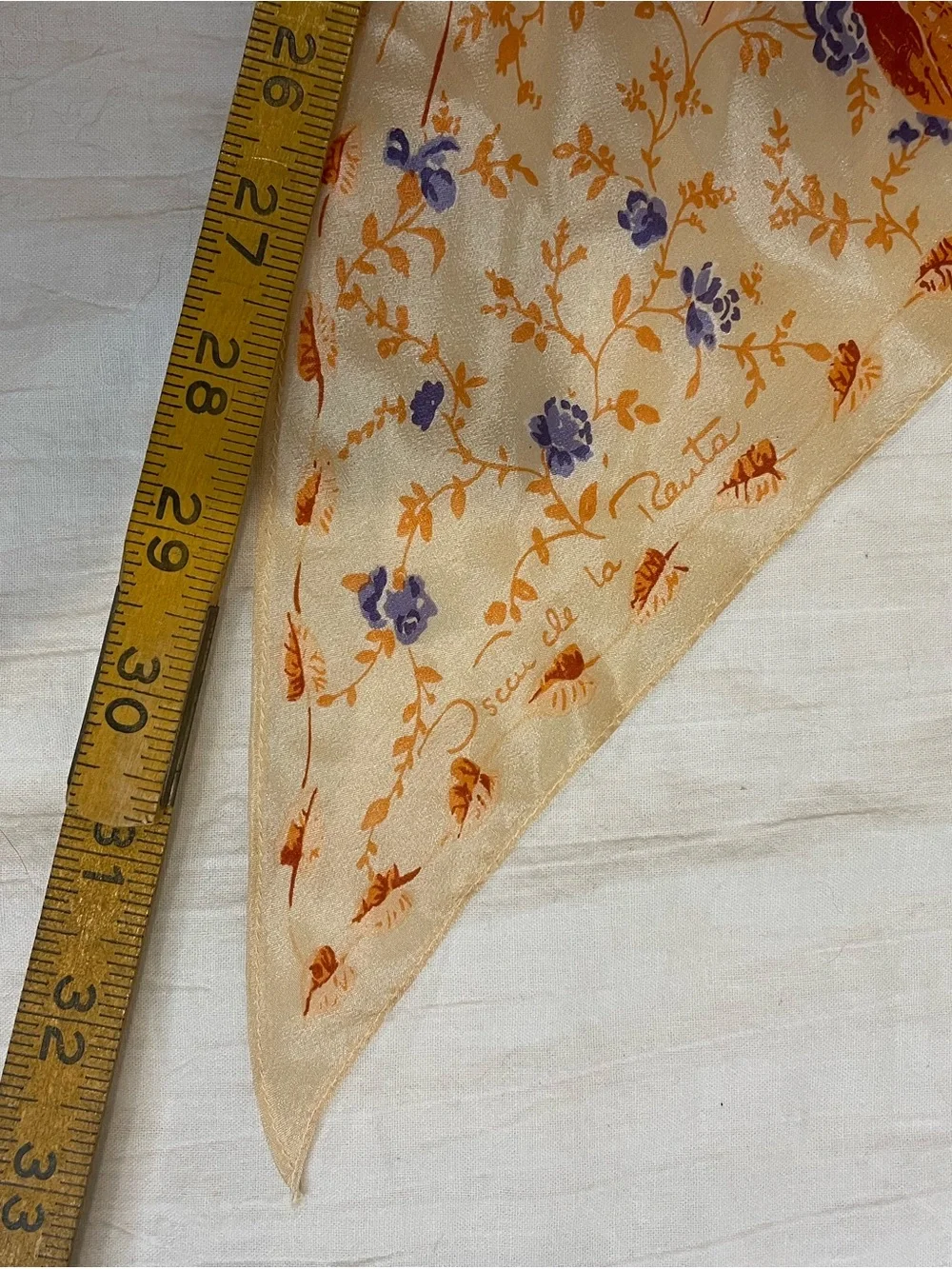 Vintage Oscar de la Renta 100% Silk Floral Scarf Japan Long Skinny Oblong